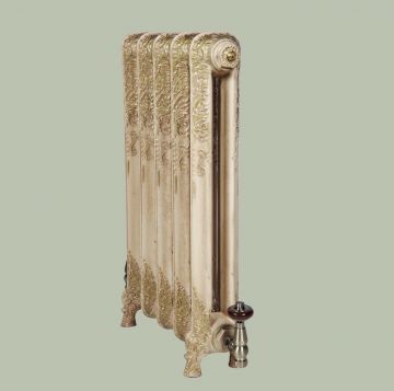 Downton 740mm high radiator in Antiqued cream with gold highlights