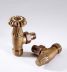 Chartwell manual angled valves in antique brass