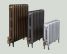 Titus cast iron radiator 3 heights L to R: Farthing, Anthracite, Sterling
