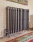 Electric Etonian cast iron radiator in Old Florin Grey with anthracite element