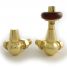 Kingsley corner valves in lacquered polished brass