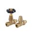 Ridings traditional straight TRVs in brass